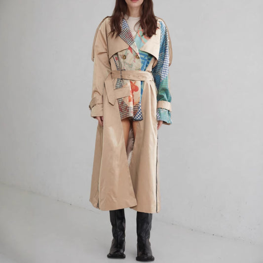 Manteau Femme Style Britannique – Imprimé Peinture Artistique