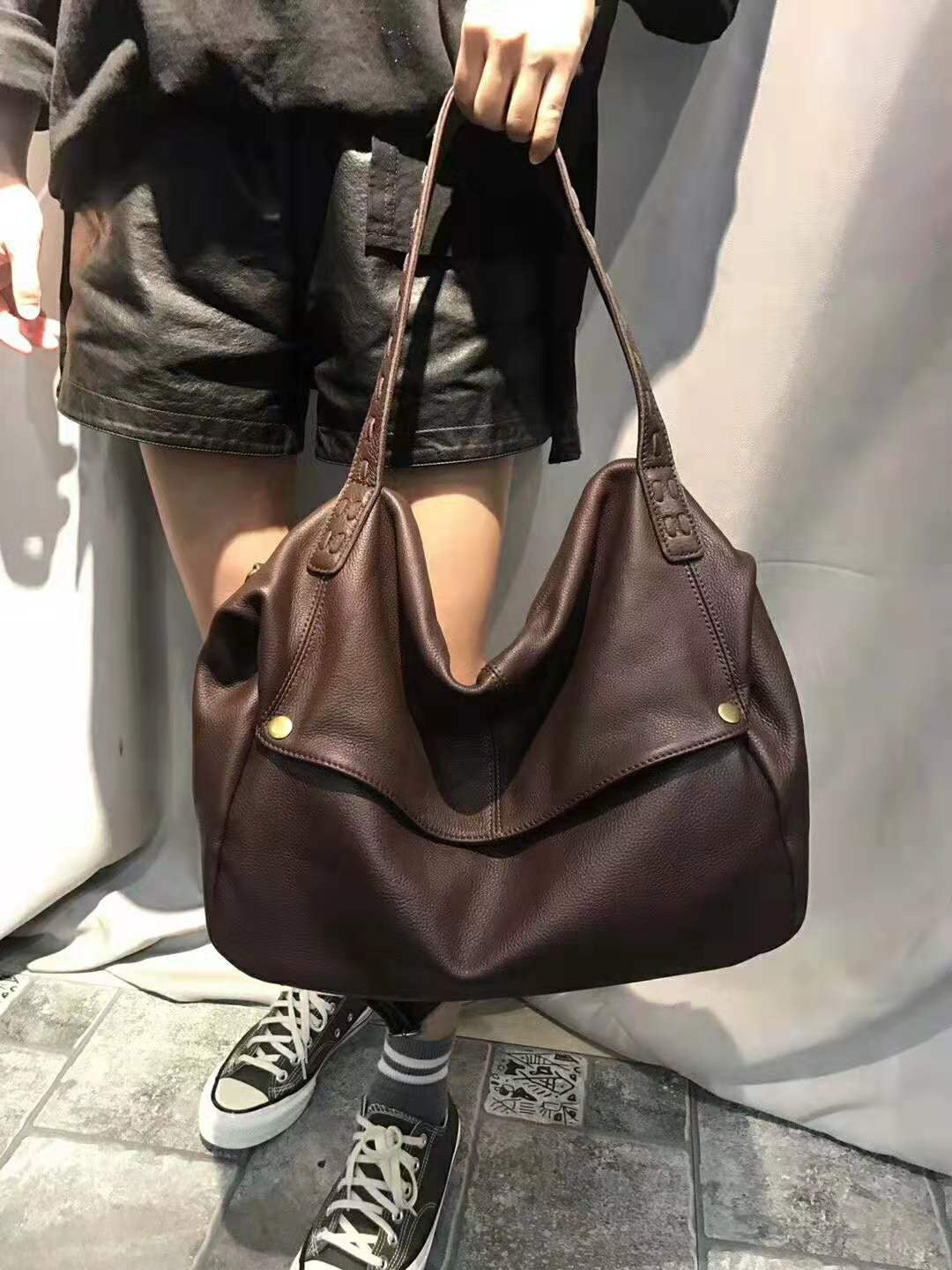 👜 Sac à Épaule en Cuir Véritable – Grande Capacité Élégante - Paris Aura