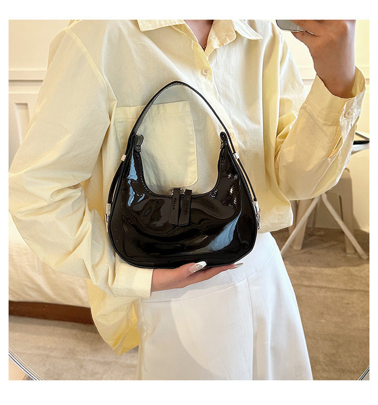 Sac Épaule Femme en Similicuir Vernis – Élégance Rétro & Tendance Urbaine - Paris Aura
