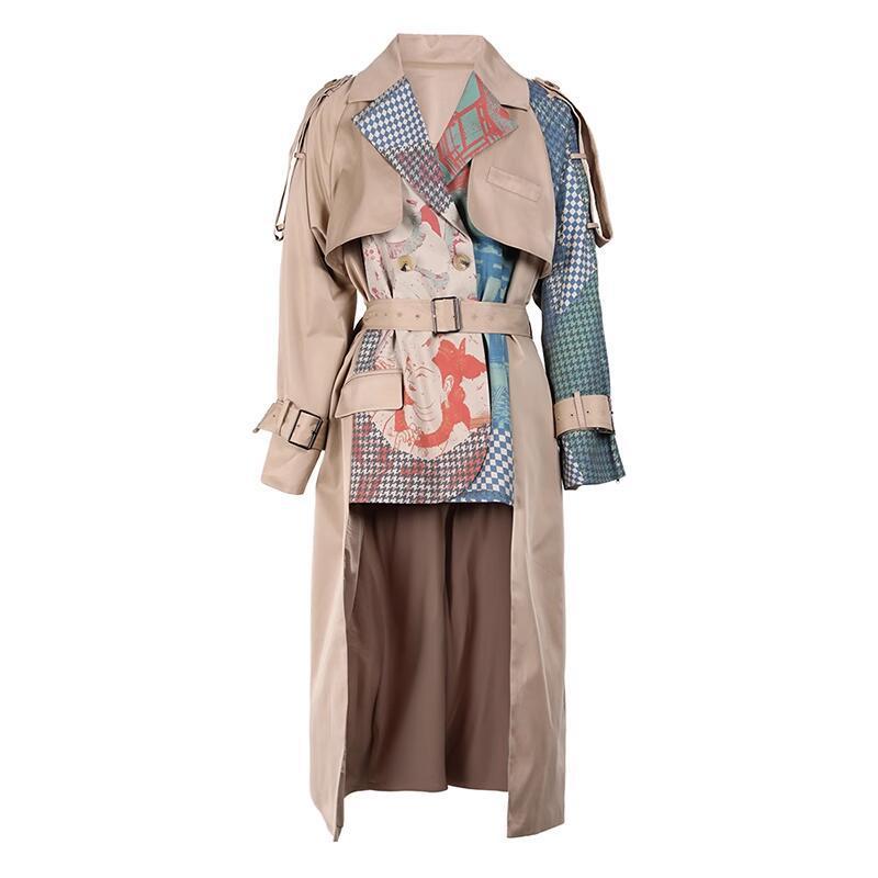 Manteau Femme Style Britannique – Imprimé Peinture Artistique - Paris Aura