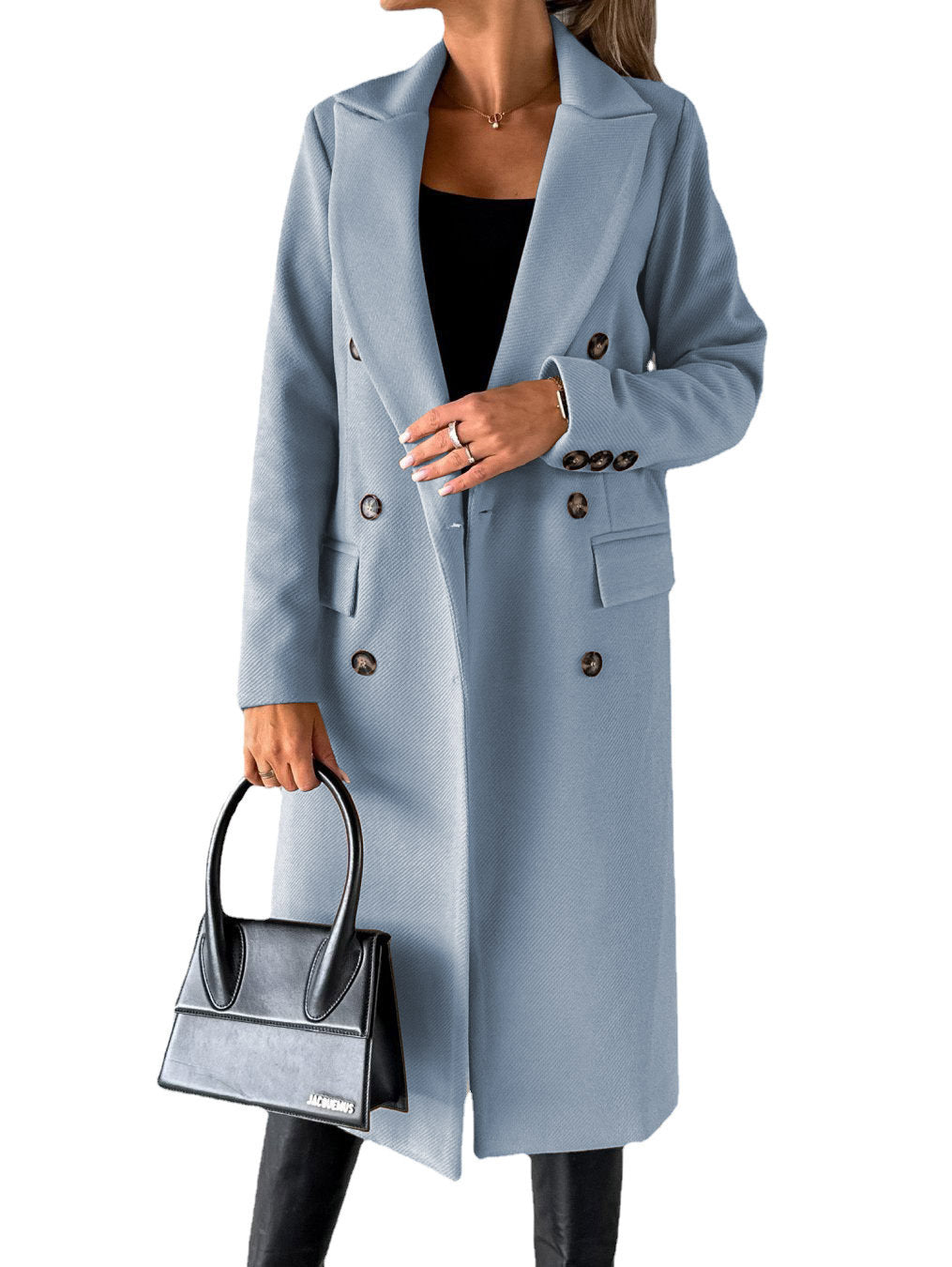 Long Coat Femme – Élégance d’Hiver Double-Boutonnage - Paris Aura