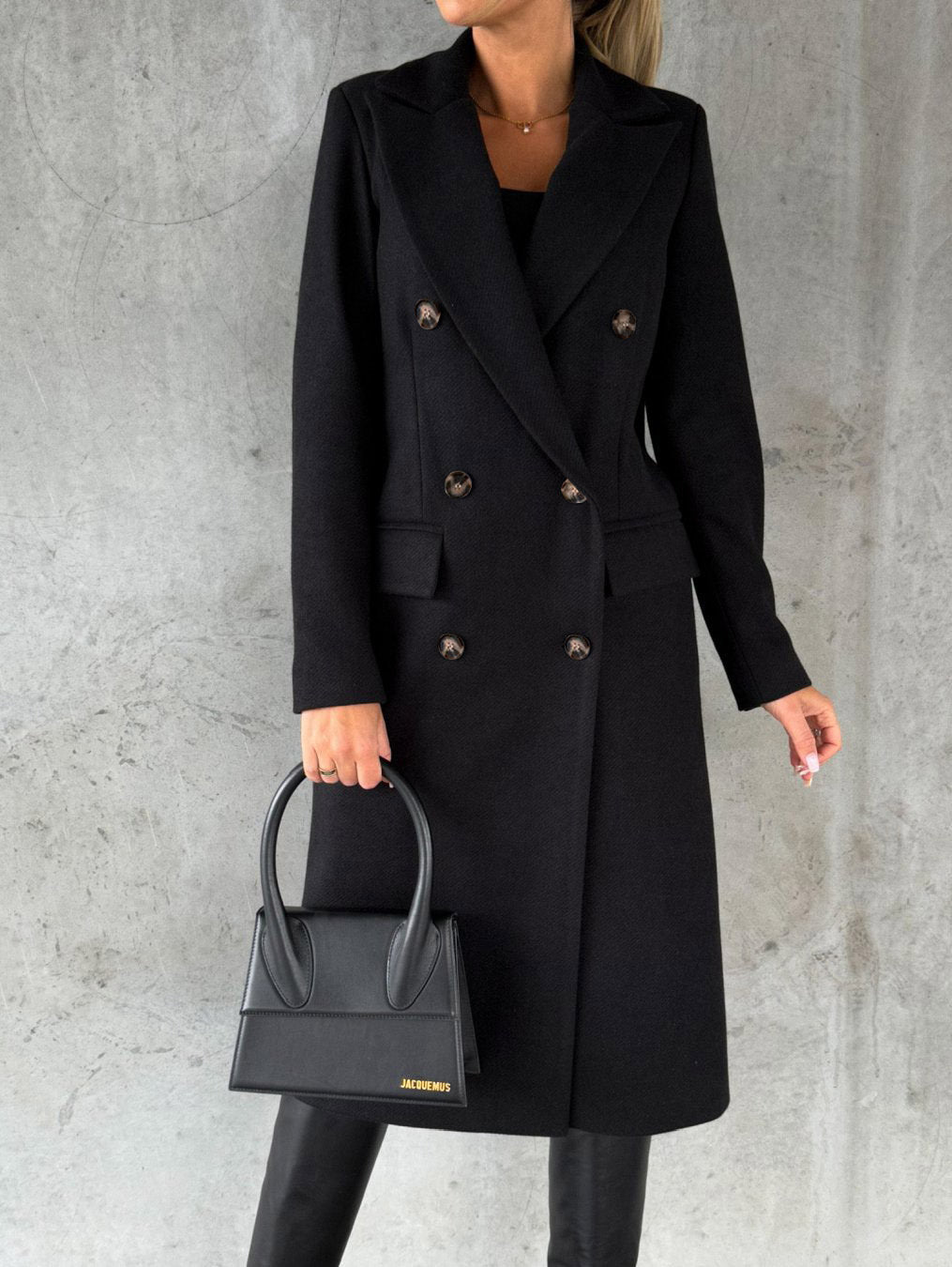 Long Coat Femme – Élégance d’Hiver Double-Boutonnage - Paris Aura