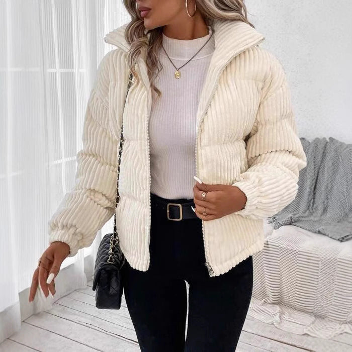 Fashionable Warm Corduroy Jacket Casual Loose - Paris Aura