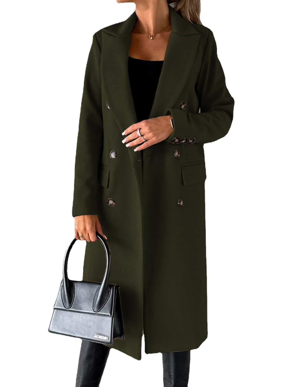 Long Coat Femme – Élégance d’Hiver Double-Boutonnage - Paris Aura