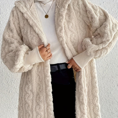 Lyanna - Manteau Long Doublé en Peluche Réversible à Capuche - Paris Aura