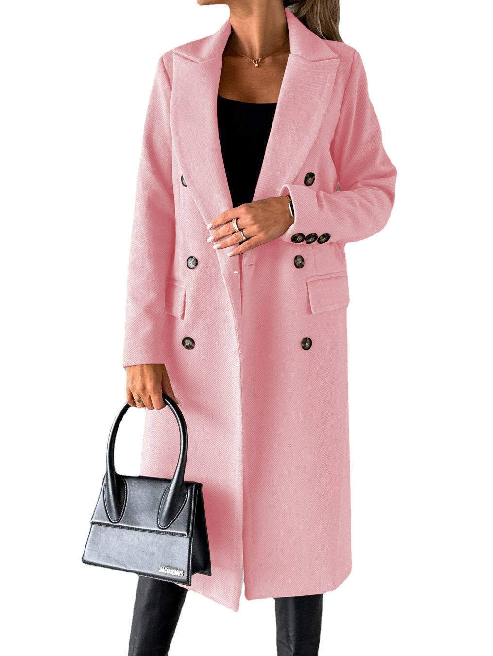 Long Coat Femme – Élégance d’Hiver Double-Boutonnage - Paris Aura