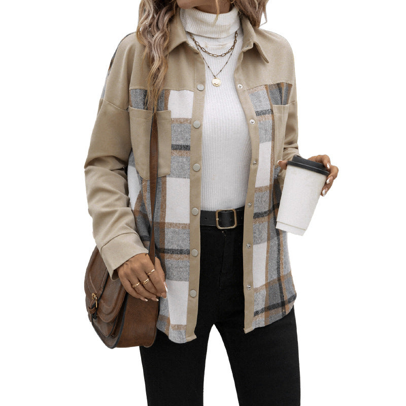 Manteau Femme à Carreaux – Style Colorblock Chic - Paris Aura