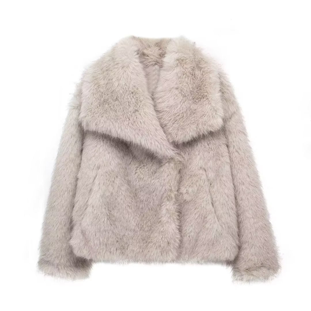 Manteau Peluche Hiver Élégant