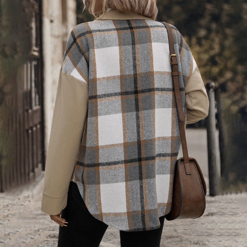 Manteau Femme à Carreaux – Style Colorblock Chic - Paris Aura