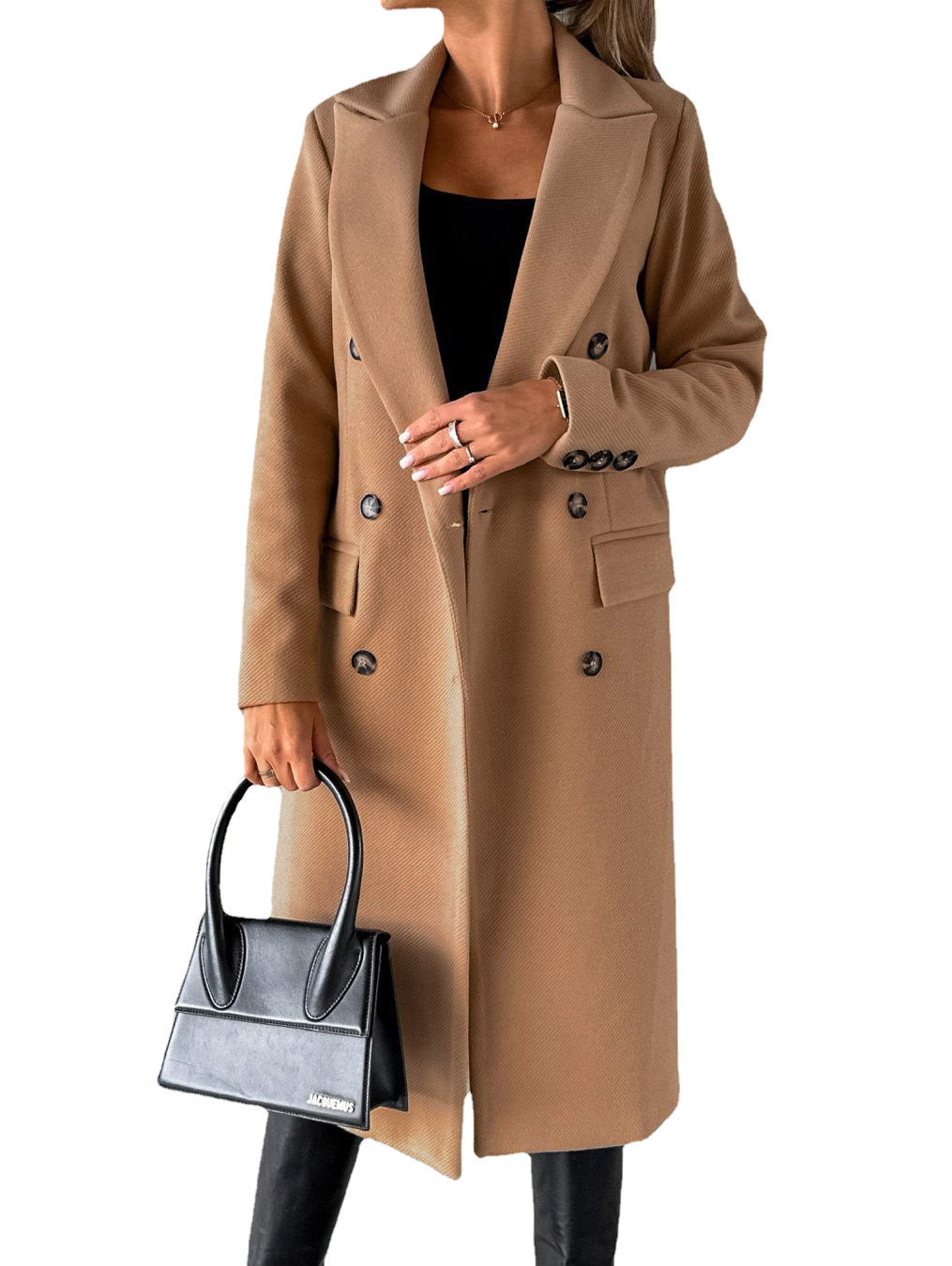 Long Coat Femme – Élégance d’Hiver Double-Boutonnage - Paris Aura