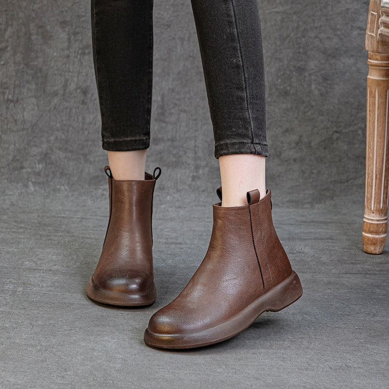 Luciana: Bottines en Cuir Véritable