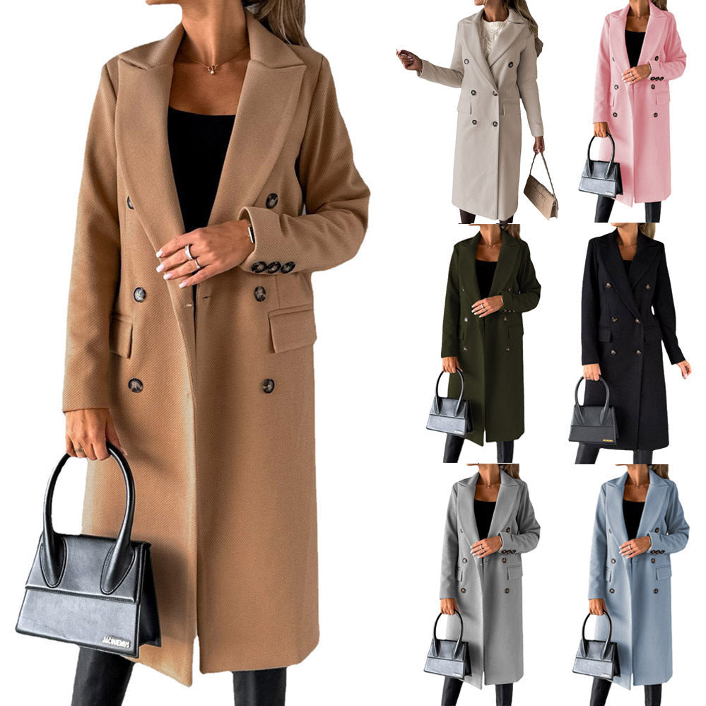 Long Coat Femme – Élégance d’Hiver Double-Boutonnage - Paris Aura